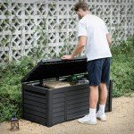 120 Gallon Outdoor Louver Storage Deck Box