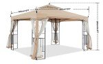 Outdoor Gazebo with Netting and Corner Shelf