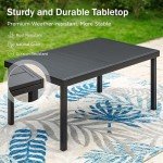 Expandable Metal Patio Dining Table for 6-8