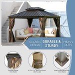 10' x 12' Aluminum Hardtop Patio Gazebo with Canopy