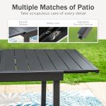 Expandable Metal Patio Dining Table for 6-8