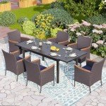 Expandable Metal Patio Dining Table for 6-8