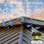 10' x 12' Aluminum Hardtop Patio Gazebo with Canopy