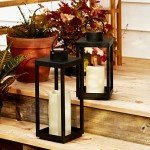 Solar Black Metal Outdoor Lantern for Patio Decor