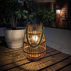 Pearlstar Solar Lantern - Rattan Hanging Table Light