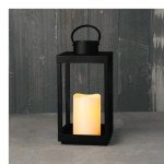 Solar Black Metal Outdoor Lantern for Patio Decor