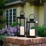 Solar Black Metal Outdoor Lantern for Patio Decor