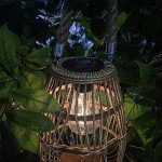 Pearlstar Solar Lantern - Rattan Hanging Table Light
