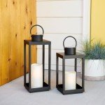 Solar Black Metal Outdoor Lantern for Patio Decor