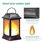 Solar Flickering Flame Lanterns for Patio - 2 Pack