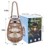 Pearlstar Solar Lantern - Rattan Hanging Table Light