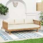 Teak Wooden Outdoor 3-Seater Sofa Bed
