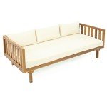 Teak Wooden Outdoor 3-Seater Sofa Bed