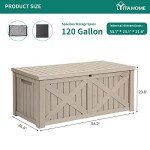 YITAHOME 120 Gallon Waterproof Outdoor Storage Box