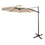 10 ft Cantilever Patio Umbrella with LED Lights