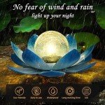 GIGALUMI Blue Lotus Solar Garden Light Lantern