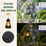 Solar Lantern Bunny Garden Statue for Outdoor Decor