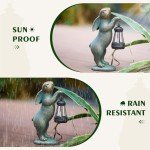 Solar Lantern Bunny Garden Statue for Outdoor Decor