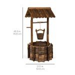 Rustic Wooden Wishing Well Planter for Outdoors