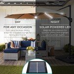 10ft Solar LED Cantilever Patio Umbrella with Lights
