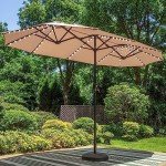 13ft Solar-Powered Patio Umbrella with LED Lights