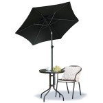 5.8ft Outdoor Patio Umbrella with Tilt, Black