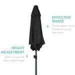 5.8ft Outdoor Patio Umbrella with Tilt, Black