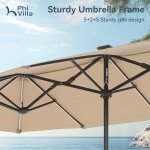 13ft Solar-Powered Patio Umbrella with LED Lights