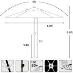 5.8ft Outdoor Patio Umbrella with Tilt, Black