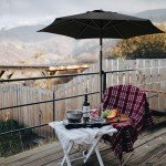 5.8ft Outdoor Patio Umbrella with Tilt, Black
