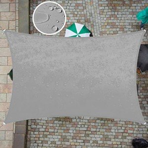 Grey Rectangle Waterproof Sun Shade Sail - 7' x 12
