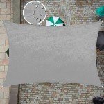Grey Rectangle Waterproof Sun Shade Sail - 7' x 12