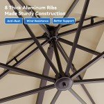 Beige 10x13FT Rotating Patio Umbrella for Outdoors