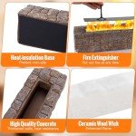 Rectangle Concrete Tabletop Fire Pit for Indoor/Outdoor