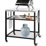 Stainless Steel Outdoor Grill Cart with Wheels