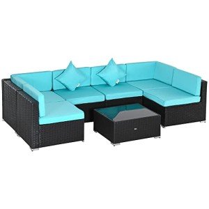 7-Piece Outdoor Wicker Patio Furniture Set