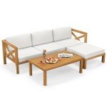 Tangkula 5-Piece Acacia Wood Patio Set
