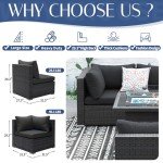 11-Piece Modern Outdoor Sofa Set with Ottomans