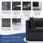 11-Piece Modern Outdoor Sofa Set with Ottomans
