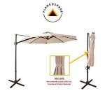 10 ft Cantilever Patio Umbrella with LED Lights