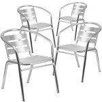 Set of 4 Modern Aluminum Outdoor Dining Chairs