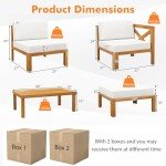 Tangkula 5-Piece Acacia Wood Patio Set