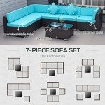 7-Piece Outdoor Wicker Patio Furniture Set
