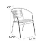 Set of 4 Modern Aluminum Outdoor Dining Chairs