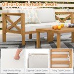 Tangkula 5-Piece Acacia Wood Patio Set