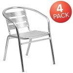 Set of 4 Modern Aluminum Outdoor Dining Chairs