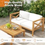 Tangkula 5-Piece Acacia Wood Patio Set