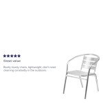 Set of 4 Modern Aluminum Outdoor Dining Chairs