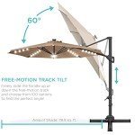 10ft Solar LED Cantilever Patio Umbrella with Lights