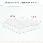 Blue Patio Chair Cushions - 2 Pack, 19"x19
